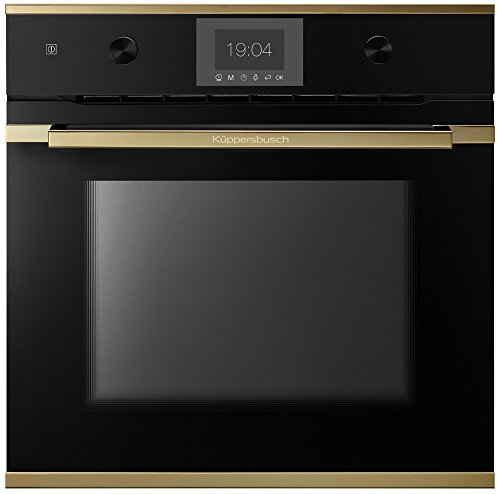 Küppersbusch B6350.0S4 Einbaubackofen, Glas/Metall, Schwarz, Design-Kit Gold beiliegend