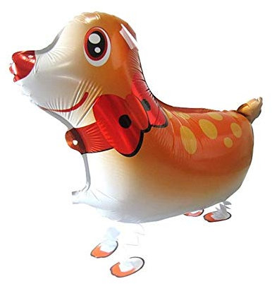 Kopper-24 Airwalker Ballon Hund 1 - laufendender Hunde Luftballon Tier Helium Walking Folienballon Deko für Kinder Geburtstag Party Hochzeit Kinder Geschenk JGA Dekoration Tierballons Laufen