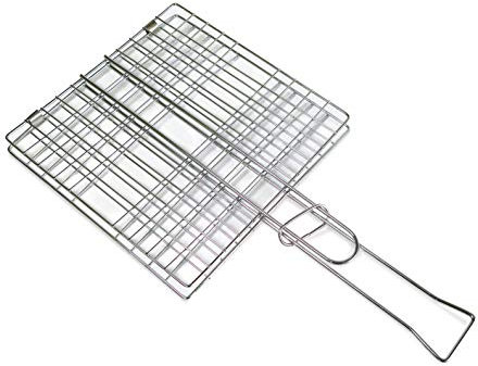 Trdoni Pince de Tourne-Filet de Gril pour Barbecue en Acier Inoxydable 20cm - Tourne-Support de Grille de BBQ de Foie/Kebab Viande/Poisson