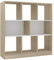 vidaXL Bücherregal mit 8 großen Fächern Standregal Aktenregal Wandregal Raumteiler Raumtrenner Regal Weiß Sonoma-Eiche 97,5x29,5x100cm Holzwerkstoff