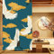LIGICKY Noren Rideau Japonais Longue Tapisserie Linge de Coton Rideau de Porte Tenture Tapisserie Décoration（85×120cm, Grue）