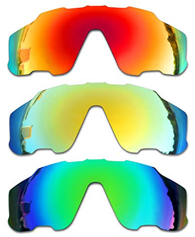 SOODASE Für Oakley Jawbreaker Sonnenbrillen Rot/Gold/Grün Polarisierte Ersatzgläser