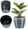 KADAX Flowerpot, fioriera, secchio di fiori rotondi in plastica, pentola per cactus, felci, stufato lucido per balcone, appartamento e terrazza (⌀ 18 cm, grigio)