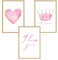 Himmelzucker Premium Wandbilder 3er set für Kinderzimmer Babyzimmer Poster DIN A4 Deko Kinder Kinderposter Junge Mädchen Dekoration Bilder Love (A4 ohne Rahmen) (I Love You)
