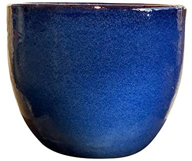 TucanoHamburg Blumentopf, Modell Eiertopf blau 36x30cm, frostfest