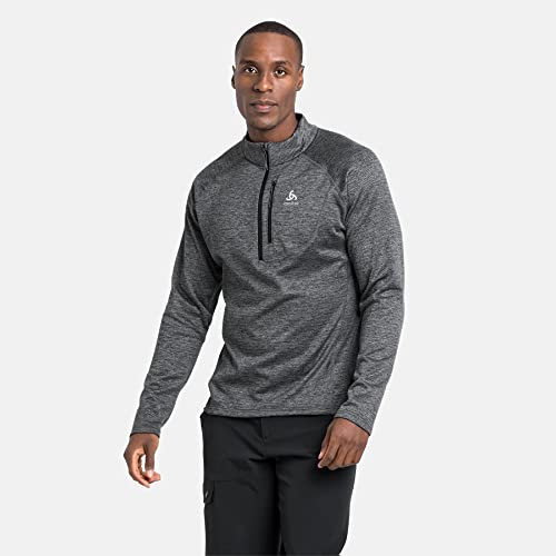 Odlo Damen Tencia_542552 Mid Layer Mit Reißverschluss, Dark Grey Melange, M EU