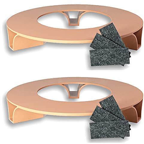 terraced® - Lot de 2 sous-pots de fleurs avec patins en feutre - Couleur : terre cuite - Rond - 27 cm de diamètre - Dessous de pot de fleurs - Matériau recyclé - Fabriqué en Allemagne