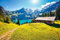 VLIES Fototapete-500x280 cm-GEBIRGE-(PF5391)-Alpen Berge Landschaft Natur Alm Gipfel Blumen Bäume Wald Wandbild Wandtattoo Dekoration