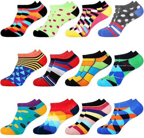 Belloxis Sneaker Socken Damen 39-42 Kurze Baumwolle Bunte, Ausgefallene Kuschelsocken Baumwollsocken Kleine Geschenke für Frauen Geburtstagsgeschenk