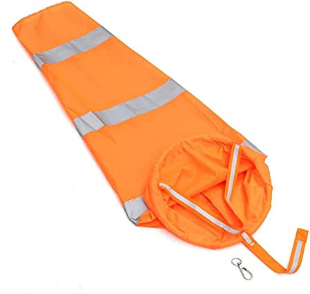 2 Stück Orange Windsäcke Für Den Garten, Orange Windsack Mit Reflektierenden Streifen Polyester Gürtel Wetterfeste Windsocke Tasche Zur Windmessung Für Draußen Outdoor Garten Flughafen Rasen(80CM)
