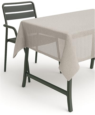 texpot Tischdecke 130 x 220 cm beige Gartendecke mit Saum abwaschbar Gartentischdecke Balkon Terrasse wetterfest