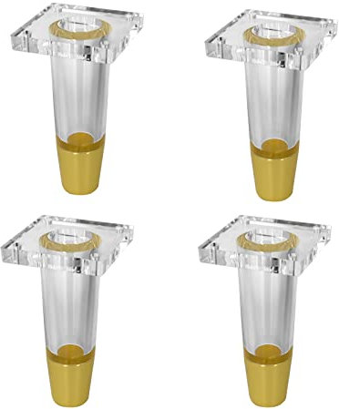 4 Stück Acryl Sofafüße, Möbelfüße Konisch Glas Klar hohl Tischbeine Möbelbeine mit für Schrank Sofa Bett Couchtisch,12cm