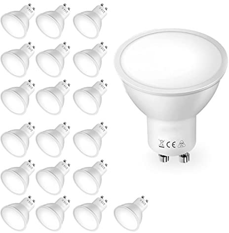 PEGANE Lot de 20 Ampoule LED avec cache GU10 3W Blanc froid Etanche IP20 120° 50x55mm