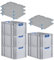 PROREGAL SuperSparSet 5x Eurobox NextGen Color mit Auflagedeckel & Schiebeschnappverschlüsse, HxBxT 32x40x60cm, 65L, Griffe blau offen, Verstärkter Boden, Eurobehälter Transportbox Transportbehälter