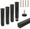 MIVIDE 4pcs Pied de Lit, 20cm Pieds de Sommier, Pied de Lit à Visser Metal, Pieds Reglable pour Sommier, Lit, Canapé, Armoire (Noir)