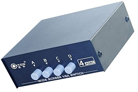 NATEFEMIN Nero 4 Porte I/O VGA SVGA Monitor Condivisione Switch Box per LCD PC TV Schermo Accessorio