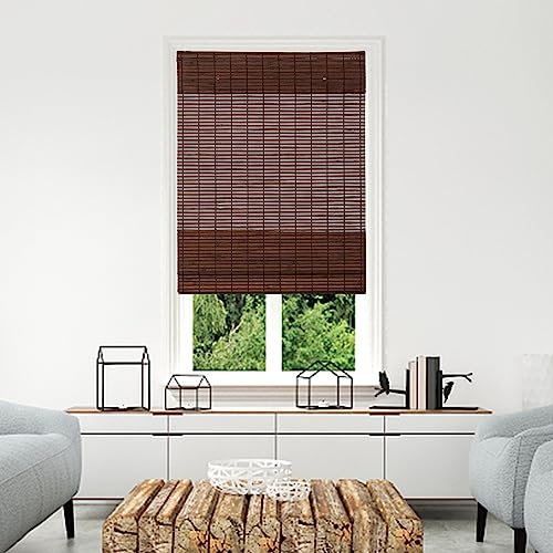 Cordless Bamboo Blinds Roman Shades Natural Weave Lift Up Bamboo Blinds for Indoor Windows Home and Garden Easy Installation 30W*72L