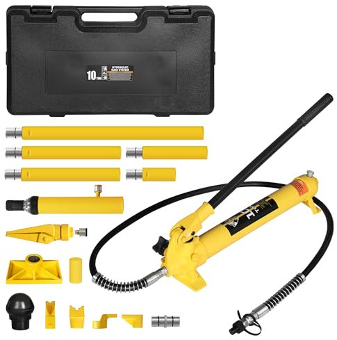 Porta Power Kit 10 Ton Hydraulic Auto Body Jack Ram Portable Frame Repair Tools Car Jack Kits Auto Shop Set with Blow Mold Carrying Storage Case