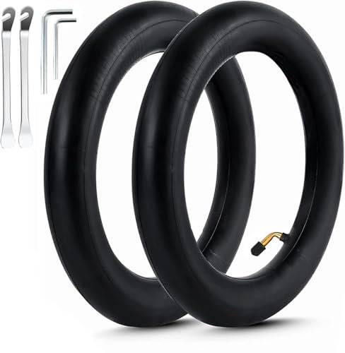 OUXI 2 Stück Schlauch 10x2.125,10 Zoll Schlauch E Scooter 10 x 2,125 Zoll Innen Reifen Doppelte Stärke Ersatzreifen Kompatibel für Elektroroller Scooter mit 0° Ventilwinkel Schlauchreifen