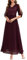 Wedtrend Elegant Spitzenkleid Damen Cocktailkleid Damen Brautmutterkleider Damen mit V-Ausschnitt Festlich Kleider Lang V-Ausschnitt Kleider für Hochzeit WT0317 Burgundy XL