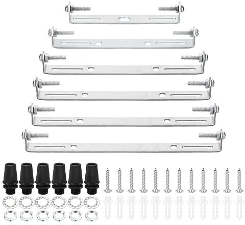 PATIKIL 105mm 115mm 125mm 135mm 140mm 150mm Ceiling Light Plate Kit, 6 Set Light Fixture Mounting Bracket Plate Steel Crossbar for Home Pendant Wall Light