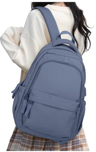 HYC00 Mochilas Portatil para Mujer Mochila Ordenador Portatil 14 Pulgadas Multifuncional Bolso Mujer Impermeable con Puerto USB de la Vida Diaria Trabajo Viaja Mochila Escolar,Azul Púrpura