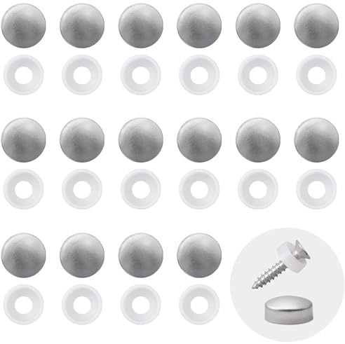 INCREWAY 100pcs Screw Covers, Plastic Screw Cap, Plastic Screw Cover, Plastidome Screw Cap (Silver)