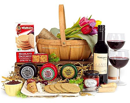 Gourmet Cheese & Red Wine Hamper – Luxury Food Gift Basket for Wine & Cheese Lovers