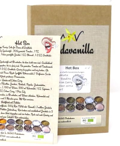 Hot Geschenkbox - Geschenkbox mit 4 Gewürzmischungen 185g + mit Info/Rezept Flyer