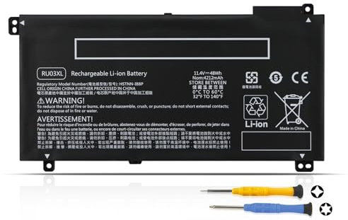 48Wh RU03XL Laptop Batterie pour HP Probook X360 11 G3 G4 G5 G6 EE Education Edition X360 440 G1 L12791-855 L12717-421 L12717-541 L12717-171 L12717-1C1 HSTNN-IB8P HSTNN-IB8K HSTNN-LB8K HSTNN-UB7P