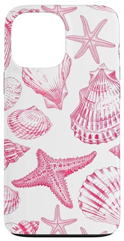 Pink Seashell Starfish Ocean Beach Sea Coastal Aesthetic Case for iPhone 13 Pro Max