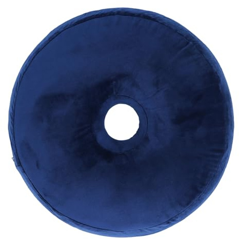 YUYTE Donut Kissen, Hämorrhoiden Sitzkissen, Ergonomisches Sitzkissen Zur Linderung Von Hämorrhoiden, Druckentlastung Für Das Steißbein, Abnehmbarer Samtbezug, Marineblau