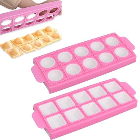 Chstarina2 Stück Ravioli Ausstechformen, Knödelform Set, Ravioliformen, Maultaschen Former, Ravioli Aussteche, Ravioliformer Set, Teigtaschenformer für Küche, Haushalt, Wohnen