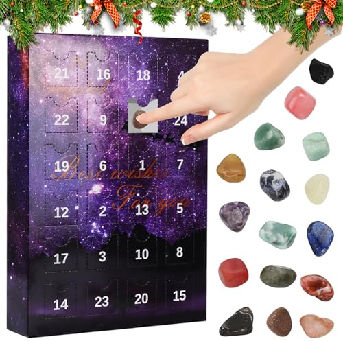 VEQENIFY Adventskalender 2024 Edelsteine,24 Tage Adventskalender 2024 Kristalle,Adventskalender Edelsteine Kinder,Adventskalender Kristalle,Edelstein Adventskalender,Adventskalender Kinder Experimente