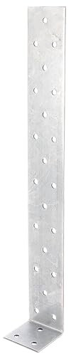 Alberts 855734 Ancrage en acier plat pour béton | galvanisé sendzimir | 285 x 40 x 40 mm | kit de 10