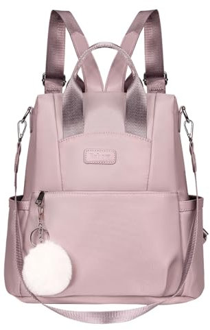 Eshow Zaino Donna Antifurto, Zainetto Elegante con Tracolla, Borsa Zaini 3 in 1 per Viaggio Scuola Lavoro Shopping Università Rosa