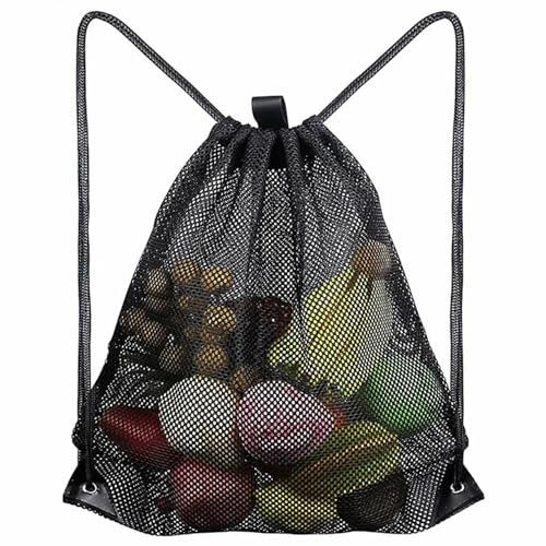 SUBTAVIK Großer Netzbeutel mit Kordelzug, Netz-Strand-Sporttasche mit Kordelzug-Organizer, Aufbewahrungsnetzbeutel, Netz-Rucksäcke mit, Rucksäcke für Organizer, Schwimmen, Strand, Pool, Sandspielzeug