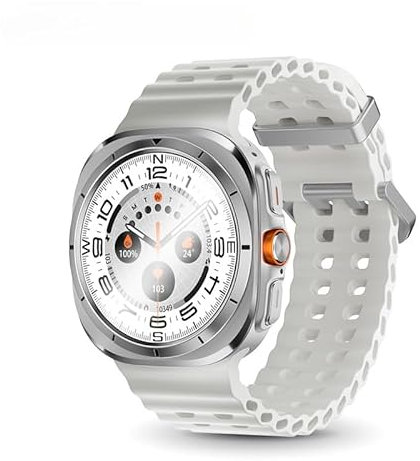 Reloj inteligente de 47 mm 7 Ultra para hombres y mujeres, AMOLED NFC brújula IP68, impermeable, frecuencia cardíaca, SpO2, reloj inteligente deportivo para Android e iOS (plateado)