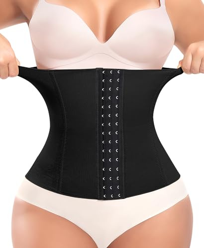 Femme Gaine Amincissante Ventre Plat Invisible Corset Minceur Ceinture Amincissante Waist Trainer Post Partum Serre Taille Body Sculptant Invisible Body Shaper Sport Fitness (Noir,S)