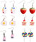 SULIUDAJI 6 Paar Mehrfarbige Harz-Edelstahl-Ohrringe, Dangle, Damen- und Mädchen-Schmuck, Süßigkeit, Casual & Feierlichkeit