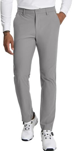Pioneer Camp Herren Golfhose Stretch Atmungsaktiv Elastischer Bund Lang Golf Pants mit Funktionelle Taschen Grau Grey Größe:34
