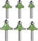 Meichoon Runde Ecke Fräser Bit Set 6pcs Router Bits Hartmetall bestückt mit Lager Holzbearbeitung Anfasen Schlitzen Schnitzen DC605