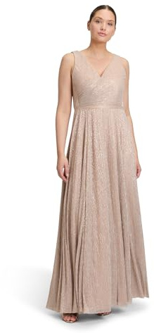 Vera Mont Damen Abendkleid mit Plissee 46, Cream/White