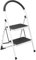 Zangco 2-Step Ladder with 150kg Max Load Capacity, Anti-Slip Design – Sturdy & Safe Folding Step Stool for Home and Office (White)