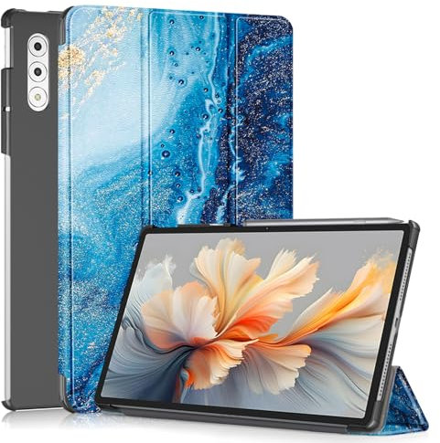 MGUEIAO Compatible con Lenovo Yoga Tab Plus 12.7 Inch para Funda,Estuche para Teléfono de Cuero PU Ultrafino con Función de Soporte con Tres Soportes Plegables [Anti-Drop]-Olas del Mar