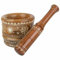 Mortero De Madera Pintado Artesanal Marron