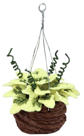 TOYANDONA Dollhouse Miniature Flowerpot Ornament for Playhouse Garden Decoration Scale Hanging Basket Accessory for Mini Home Landscapes and Photography Props