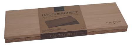SANTOS Zedernholz Räucherbretter – 2er-Set, 40x15 cm – Perfekt für Lachs, Fisch, Fleisch & Gemüse – Aromatisches Raucharoma für den Grill