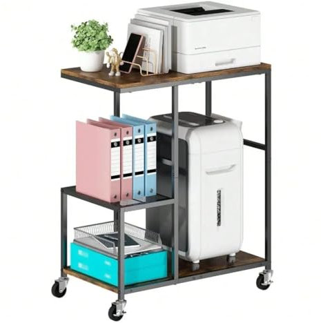 yixinzi-2024 CPU Ständer 3-stufiger PC-Tower-Ständer, CPU-Halterwagen, mobiler Druckertisch mit Rädern, multifunktionales Lagerregal for die Küche im Homeoffice Computer Tower Ständer