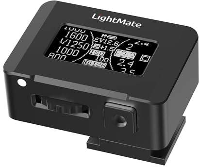 LightMate Lite 2R Light Meter, 30°FOV High Precision Ambient Light Digital Exposure Meter, 0.96in Large OLED Screen, Ultra-Compact 1.24oz, Rechargeable 20H Battery Life, for Film Leica Cameras, Black
